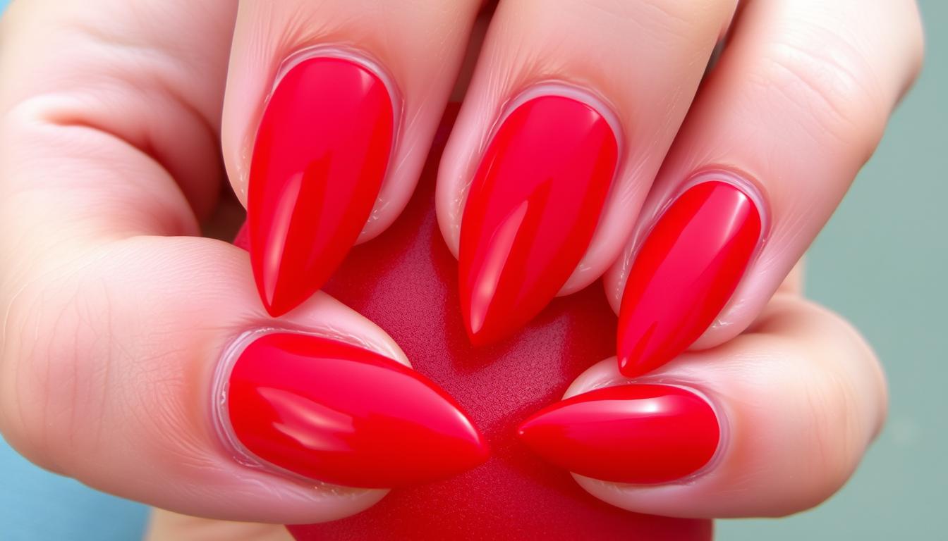 red almond nails