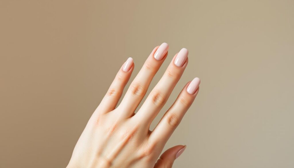 almond nude nails