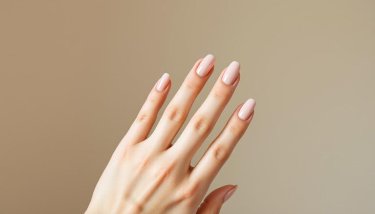 almond nude nails