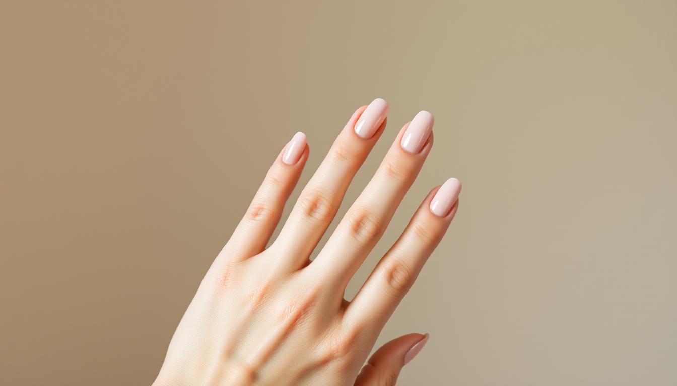 almond nude nails