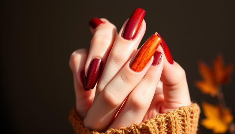 fall colored nails